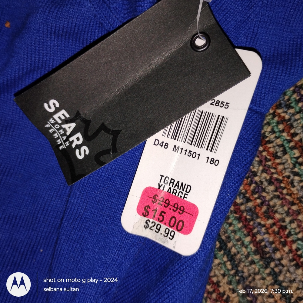 Sears Woman's Blue Short Sleeve Cardigan